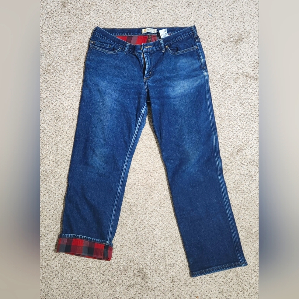 Womens Carhartt fleece lined jeans size 14